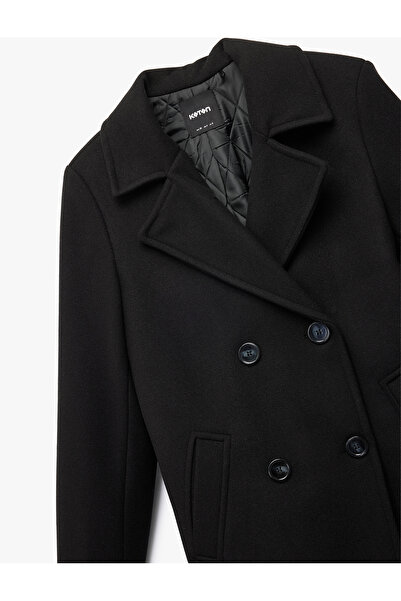 Koton Long Sleeve Buttoned Double Breasted Cashmere Coat