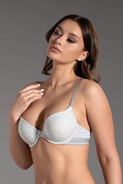 cotonhause Women's Push-Up Gray Bra - Stylish Design C6T1N1533