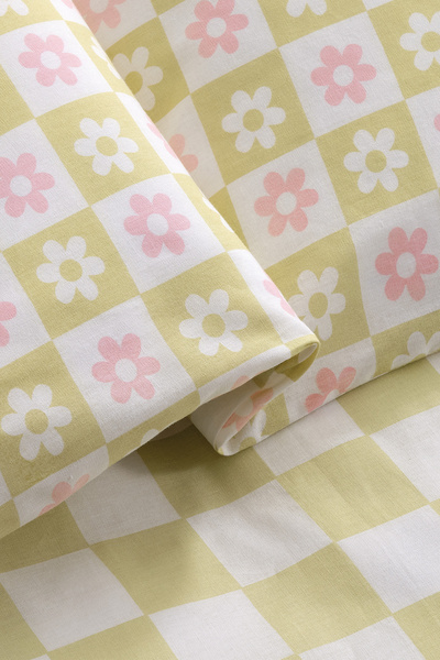 Yataş Daisy Ranforce Single Duvet Cover Set - Yellow