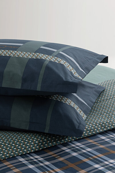 Yataş Shandon Ranforce Single Duvet Cover Set - Navy Blue