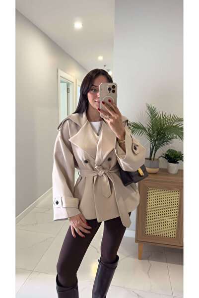 BİRCANÇİL Кітті Тренч з каменем на поясі