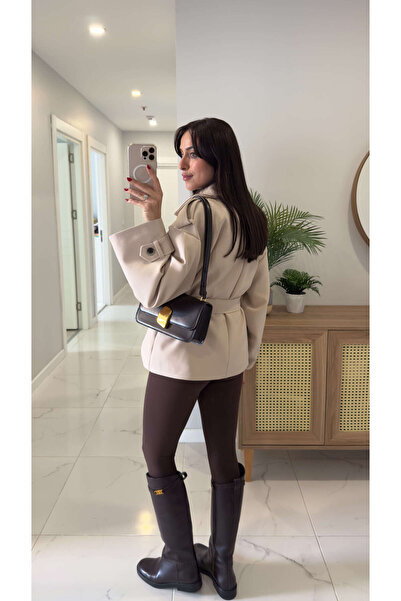 BİRCANÇİL Кітті Тренч з каменем на поясі