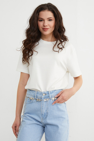 Fulla Moda Basic Crew Neck Modal T-Shirt