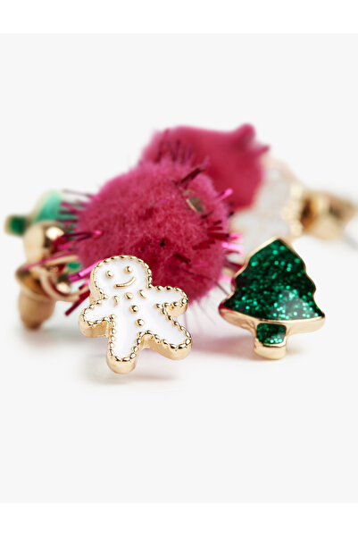 Koton Çok Renkli Ponponlu Yılbaşı Temalı 3'lü Küpe Seti