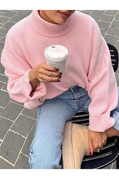 Dier Moda Pulover tricotat pentru femei, galben unt, cu gât roșu supradimensionat , pulover tricotat Fmoda1981