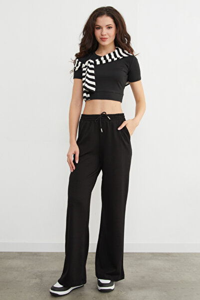 Fulla Moda Modal Sweatpants with Tie-Waist and Pockets