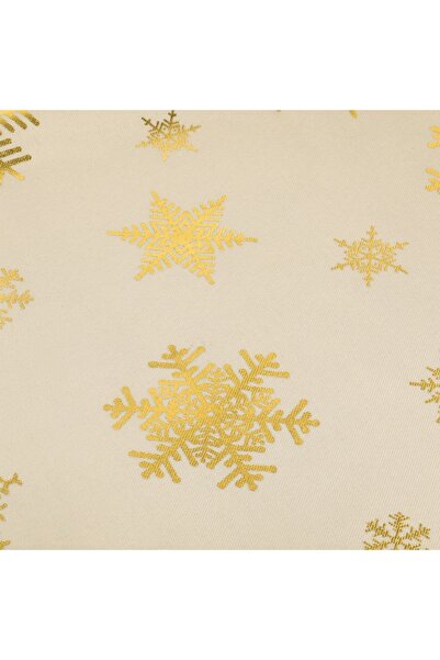 OEM Ecru Christmas tablecloth with gold foil snowflakes 240x140 cm