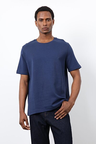 Antioch Navy Blue Regular Fit Basic Men's T-Shirt