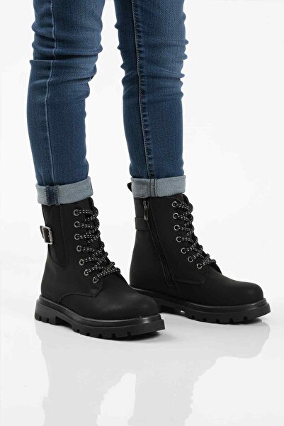 Cool Cizme negre pentru fete cu interior din lână, anti-alunecare Aleda F