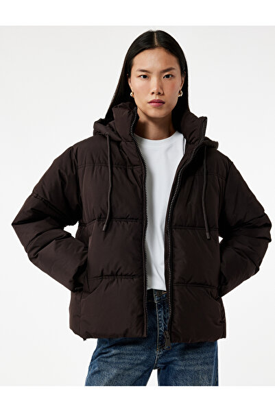 Koton Μακρυμάνικο αδιάβροχο παλτό με φερμουάρ K με κουκούλα Anorak