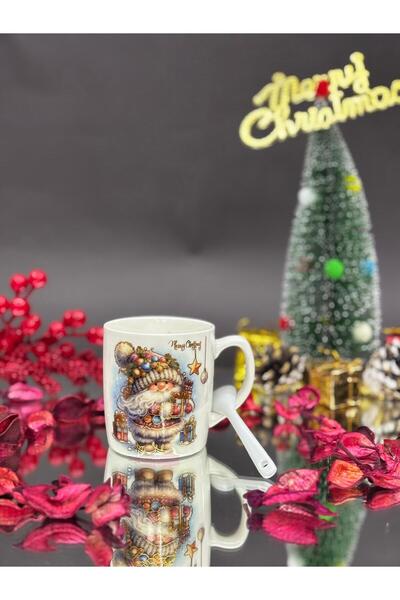KirLiNova Santa Claus Ceramic Mug with Spoon 2
