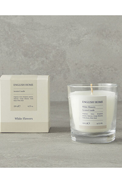 English Home Beyaz Çiçekler Kokulu Mum. 120 gr #