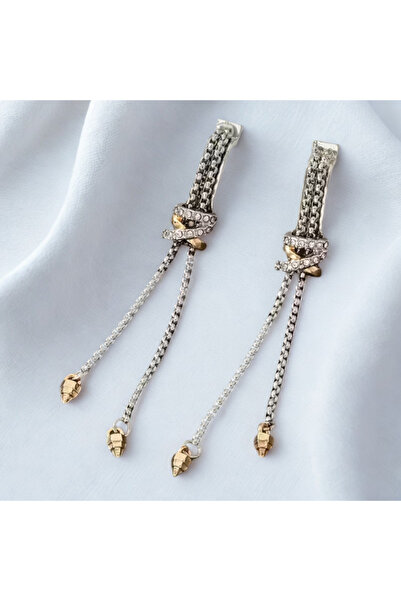 VELORA PRIVE -18 AYAR ALTIN KAPLAMA TİTANYUM ÇELİĞİ ZİNCİR 2 RENKLİ TAŞLI UZU...