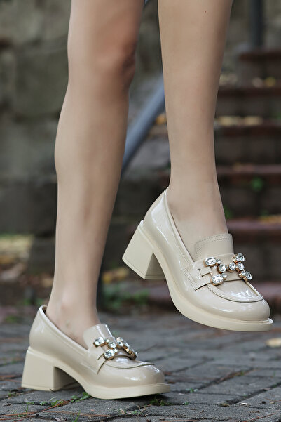 LEYDİ SHOES London Stone Patent Leather Women's Shoes