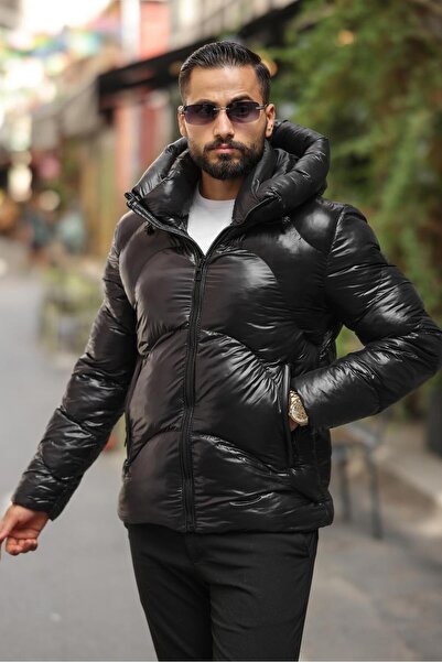 Fashionbox Men's Gel Padding Premium Quality Hooded Zippered Puffer Jacket 44111
