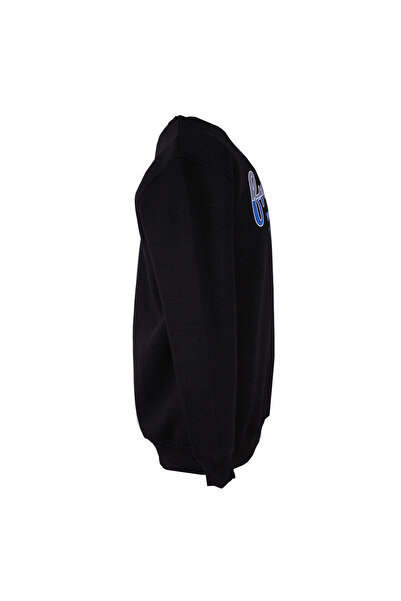 trender 0 Collar 3 Thread Black Men's Sweatshirt Fresh Print