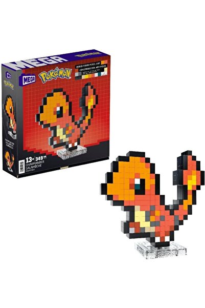 MEGA Pokémon Glumanda – monte edilebilir figür, retro görünümlü, piksel sanatı HTH76