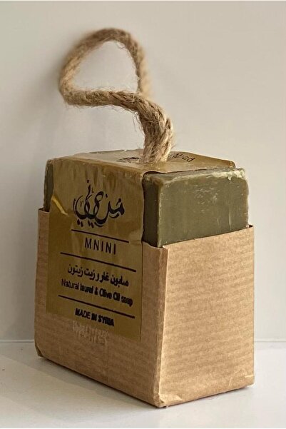 MNINI صابون غار عضوي نباتي تقليدي مصنوع يدويًا - زيت الزيتون والغار، 120 غرام