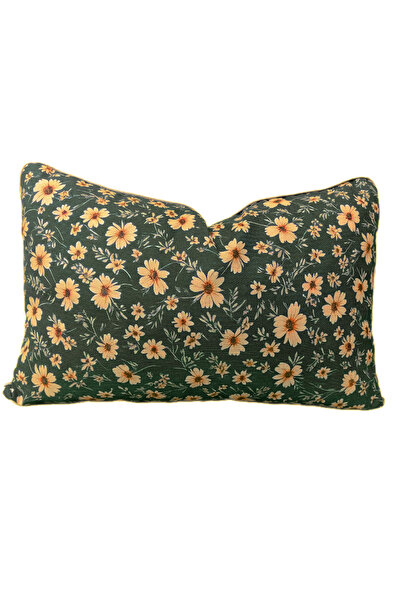 Alacastore Husă de pernă cu flori, dreptunghi verde, etnic, boem, modern, cla...