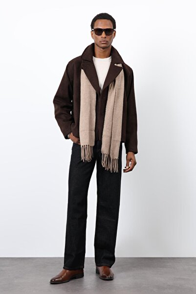 Antioch Brown Double-Breasted Closure Short Men's Coat