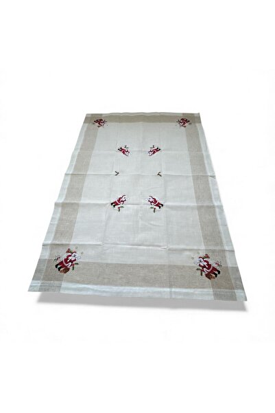 OEM Santa Claus print tablecloth, 130 × 180 cm, cream