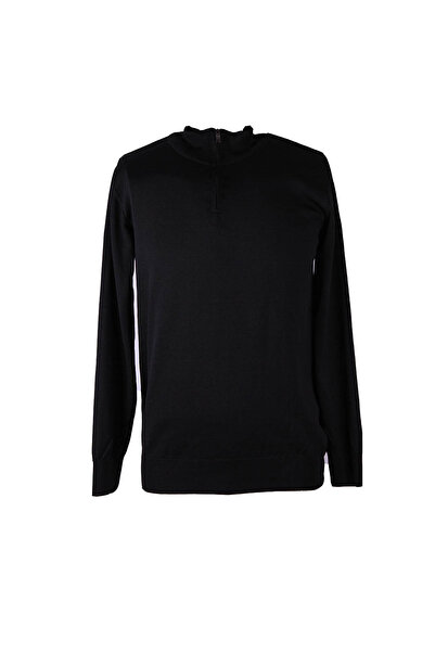 trender Half Zipper Black Men's Sweater Alp01