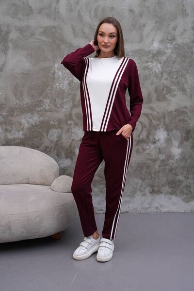 D LAVELLA Women's Striped Paneled Set