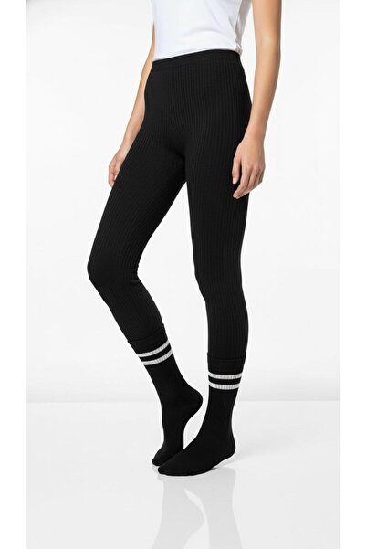 Plus Scorpion Γυναικείες κάλτσες τένις 2 τεμαχίων – Αθλητικές κάλτσες με ρίγες σε μαύρο και άσπρο χρώμα – Βαμβακερές που αναπνέουν