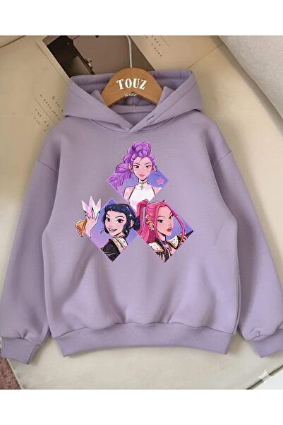 Touz Moda Young KPop Demon Hunters 3 νήματα Χοντρό και γλυκό φούτερ με κουκούλα