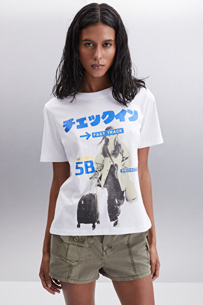 ETHIQUET NIALL 100% βαμβακερό γυναικείο μπλουζάκι Λευκό T-Shirt