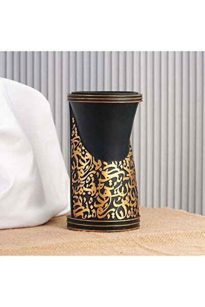 Radin طقم مبخرة بخور عربي فاخر من قطعتين - راتنج أسود وذهبي