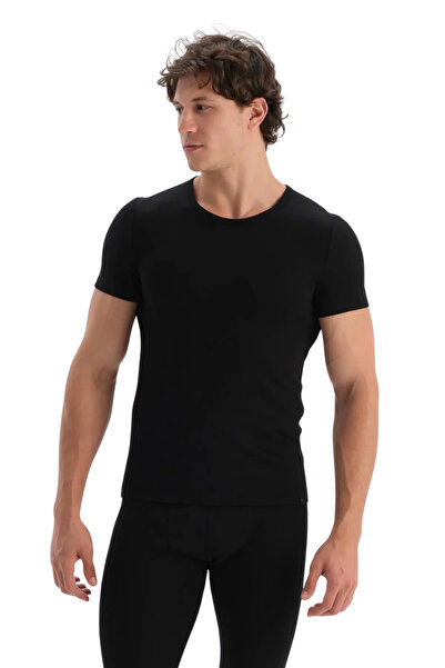 Dagi Men's Thermal Single Top, Round Neck, Short Sleeve, Thermal Underwear 47% Polyester, 47% Viscose, 6% Lycra