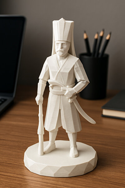 Leerybee 13 Cm Osmanlı Yeniçeri Low Poly Heykeli Modern Geometrik 3d Print De...