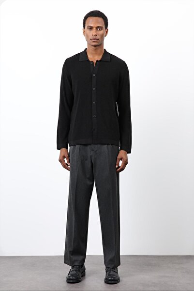 Antioch Black Thin Knitwear Men's Cardigan