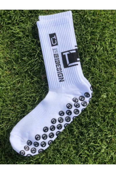 Shuttle Park 2-Piece Special Series White Anti-Slip Silicone Towel Sole Design Comfortable Stitch-Free Match Football Athlete Socks