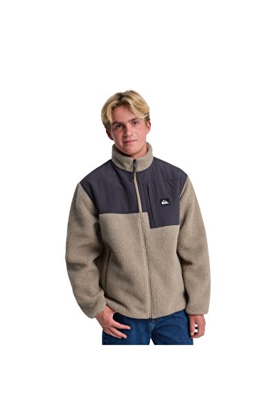 Quiksilver Shallow Water Fz Men's Beige Fleece Jacket Men's Fleece Jacket Eqypf03076