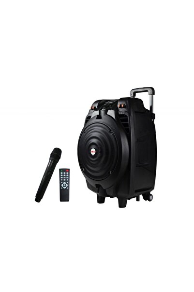AKAI Portable Speaker, 50W Power, Remote Control, Microphone, Microphone and Guitar Input, Black