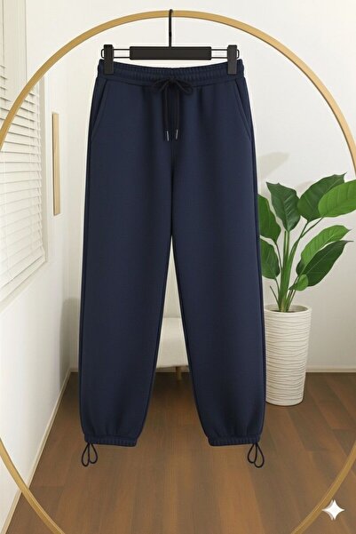 ECEYLÜL MODA Φαρδιά φούτερ με 3 κλωστές από βαμβάκι, ελαστική μέση και ρυθμιζόμενο πόδι – Γυναικείο άνετο κούπερ (Διαθέσιμο κέντημα)