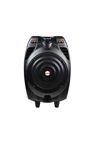 AKAI Portable Speaker, 50W Power, Remote Control, Microphone, Microphone and Guitar Input, Black