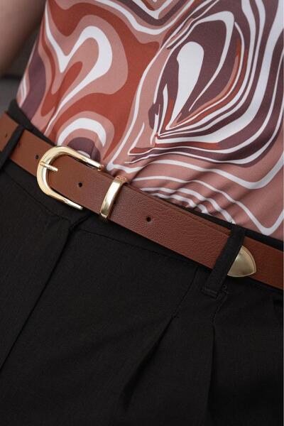 MODAM HİFA Gold Buckle Vintage Style Women's Belt Trouser Belt Dress Belt Shirt Belt Waist Belt