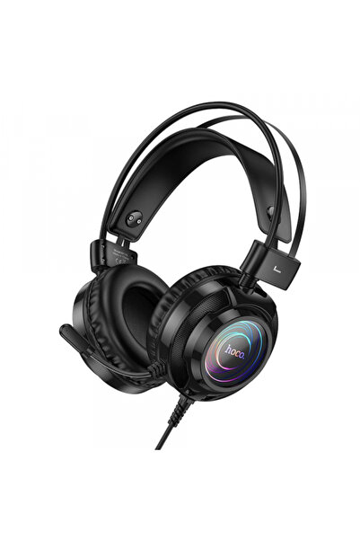 Hoco Casti Gaming 3.5mm W110, RGB, Negru