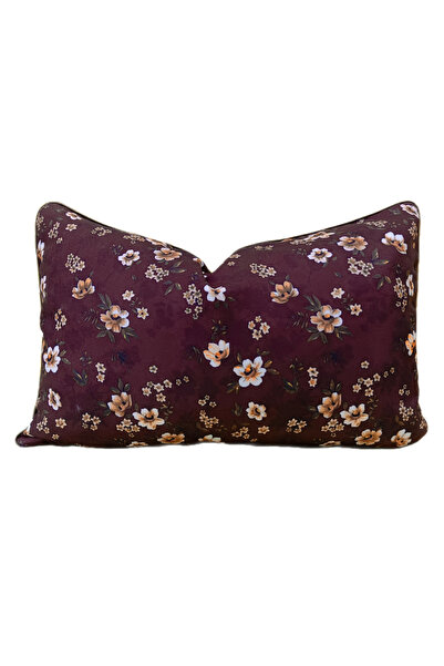 Alacastore Husă de pernă cu flori bordeaux, dreptunghiulară, clasică, boemă, ...
