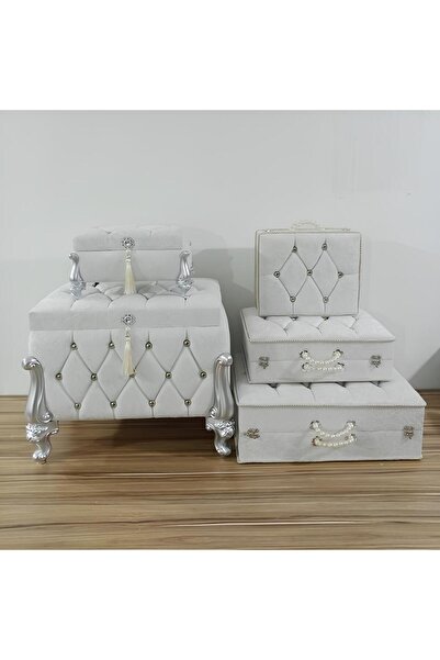 Sonem Çeyiz Trunk Bride Groom Suitcase Bag Engagement Dowry Chest 5-Piece 1204