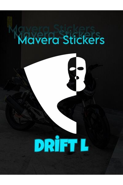 Mavera Stickers ملصق رأس بنمط رعّاش أبيض لـ Mondial Drift L