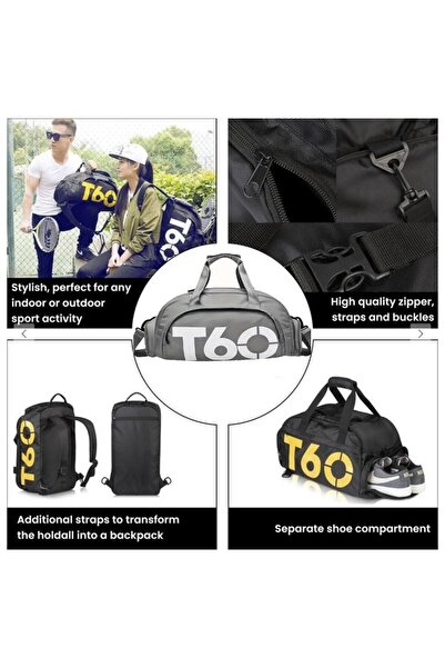 Sport Multifunctional Bag with Shoe Compartment, 45x23x25 cm, Waterproof