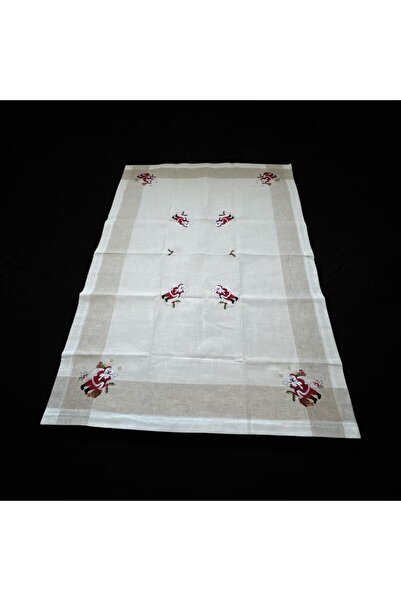 OEM Christmas tablecloth with Printed, 150x220 cm, cream