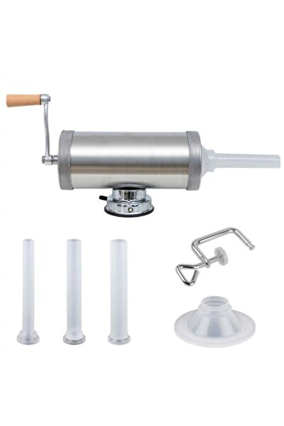 OEM Aparat de umplut carnati, Orizontal, Inox, Capacitate 2.5 kg, 3 Palnii Incluse, sistem de prindere