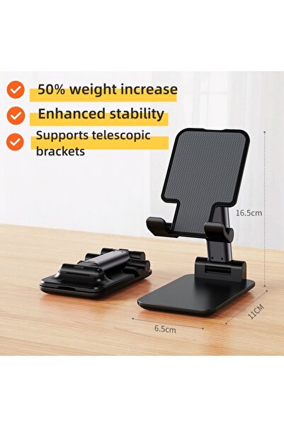 Generic Cell Phone Stand Phone Holder for Desk, Rotatable Table Portable Foldable Cell Phone Stand Black