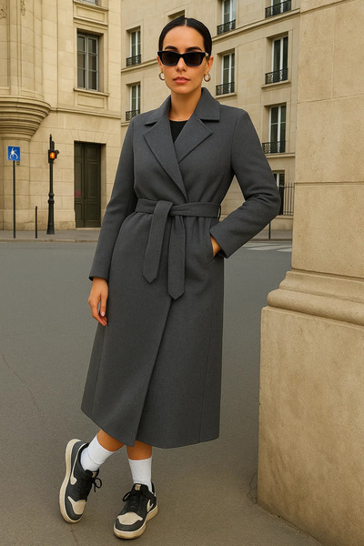 comstar Women's Double-Breasted Casual Trend Smoked Cashmere Coat