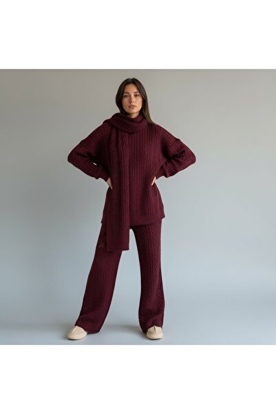 DLC Tekstil Scarf and Bottom-Top Knitwear Set